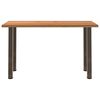 vidaXL Dining Table Light brown Solid oak wood, Powder-coated steel Large