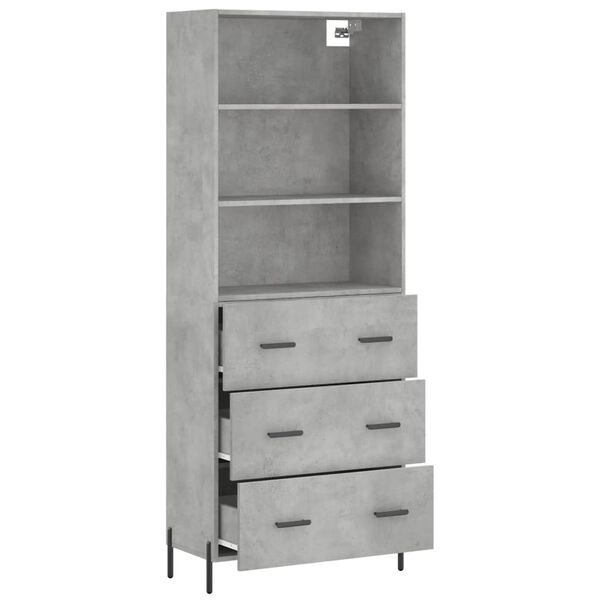 vidaXL Highboard Concrete Grey Engineered wood, metal Standard Highboard