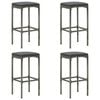 vidaXL Garden Bar Set Grey PE rattan, powder-coated steel, 100% polyester
