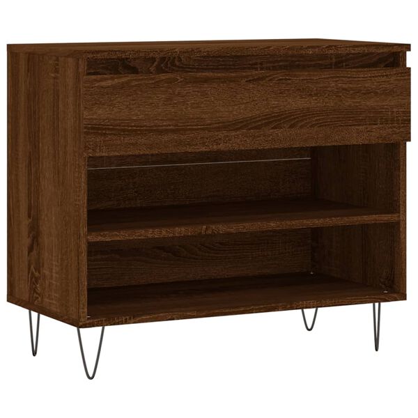 vidaXL Shoe Cabinet Brown Oak Engineered wood Medium Shoe Cabinet