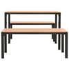 vidaXL Garden Dining Set Brown and Black Steel and Wood Plastic Composites