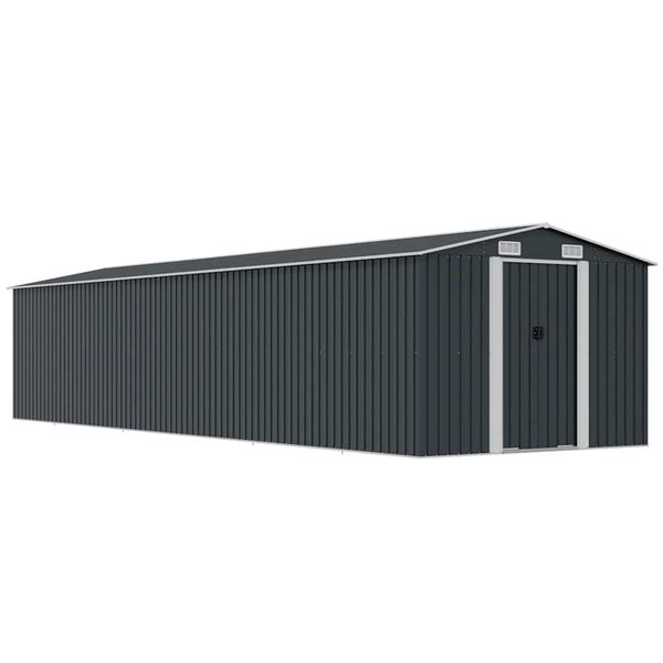 vidaXL Garden Shed Anthracite Galvanized steel Standard Durable