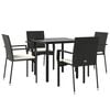 vidaXL Garden Dining Set Black, Rattan, Cream white
