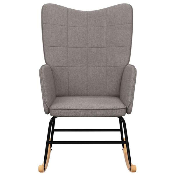 vidaXL Rocking Chair Taupe Polyester Standard Rocking Chair