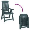 vidaXL Garden Reclining Chair Set of 2 Green Polypropylene (PP) Medium