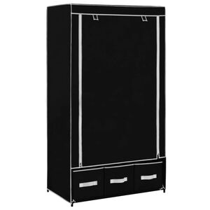 vidaXL Wardrobe Black Non-woven fabric, Iron Medium Collapsible