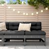 vidaXL Garden Middle Sofa Grey Solid pine wood, Plywood Medium Modular