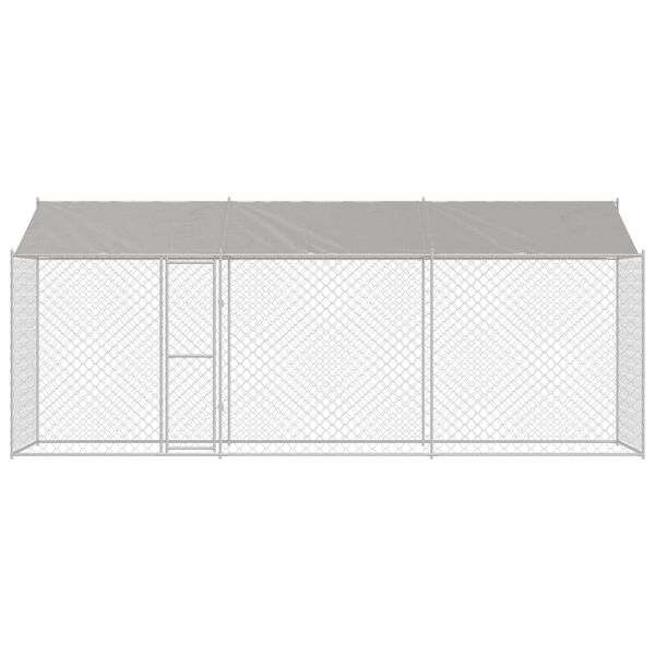 vidaXL Dog Cage with Roof Silver 236.22 x 78.74 x 100.79 in