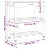 vidaXL Kitchen Trolley MONZA 33.1"x15.7"x34.8" Solid Wood Pine