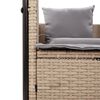 vidaXL Double Sun Lounger Beige PE Rattan, Powder-Coated Steel Double