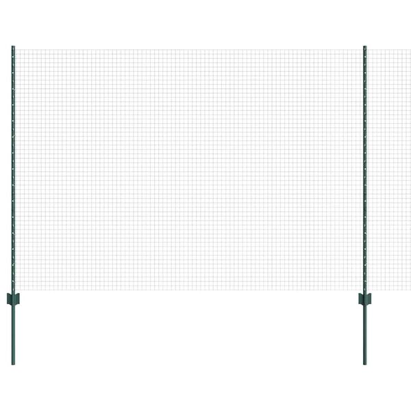 vidaXL Fence with Post Green 4.92 x 82.02 ft Steel