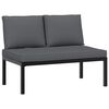 vidaXL Garden Sofa Set Black, Anthracite, Brown
