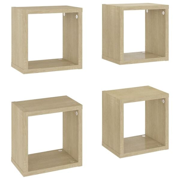 vidaXL Cube Shelf Set of 4 Sonoma oak Engineered wood Small Cube Shelf