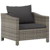 vidaXL Garden Lounge Set Grey Poly Rattan and Powder-Coated Steel