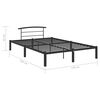 vidaXL Bed Frame Black Metal Double Bed Durable Bed Frame