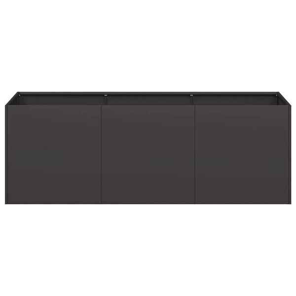 vidaXL Planter Black Cold-rolled Steel Large Outdoor Planter Planters