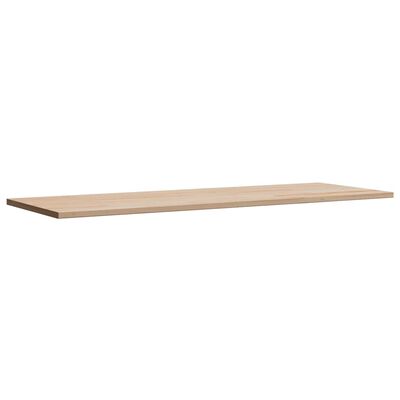 Single wooden shelf plank with a light wood finish