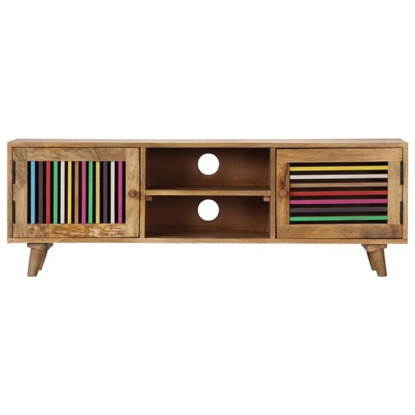 vidaXL TV Stand Multicolor Solid mango wood, engineered wood 47.2 in wide