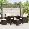 vidaXL Garden Sofa Set Brown PE rattan Medium Removable Covers