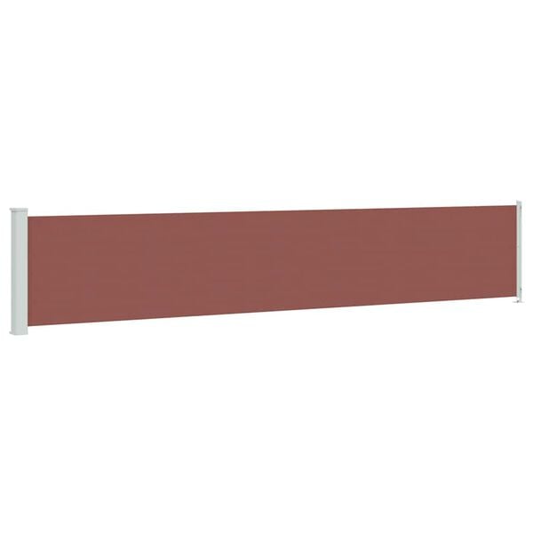 vidaXL Side Awning Brown Polyester with PU coating, Powder-coated steel