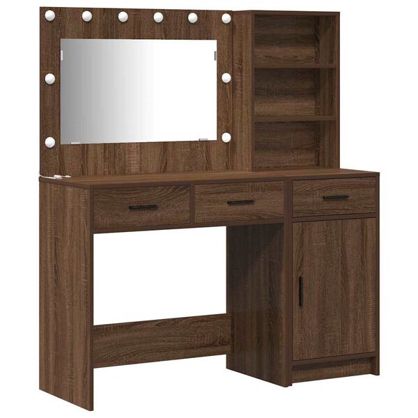 vidaXL Dressing Table 2 pcs Brown 78.5 x 41 x 135 cm Engineered wood