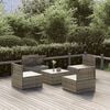 vidaXL Garden Lounge Set Grey PE rattan, powder-coated steel, polyester, PVC