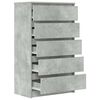 vidaXL Drawer Cabinet Concrete Gray Engineered Wood 23.6 x 14.2 x 40.6 in