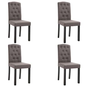 vidaXL Dining Chair Set of 4 Taupe Fabric + Rubber wood frame Standard