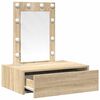 vidaXL Dressing Table Brown 23.62 x 15.75 x 27.56 in Engineered Wood
