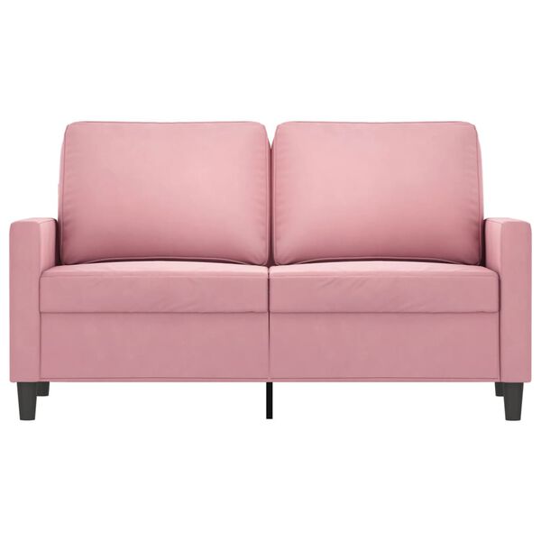 vidaXL 2-Seater Sofa Pink 47.2" Velvet