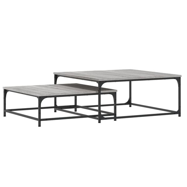 vidaXL Nesting Coffee Table Grey Sonoma Engineered wood Small to Medium