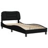 vidaXL Bed Frame Black Polyester Twin Bed Frame Rectangular Modern