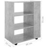 vidaXL Storage Cabinet Concrete gray Engineered wood Rollable
