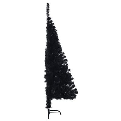 vidaXL Artificial Half Christmas Tree with Stand Black 4 ft PVC