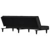 vidaXL Sofa Bed Black Velvet, Plywood, Foam Large