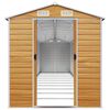 vidaXL Garden Shed Light brown Galvanized Steel Large Garden Shed