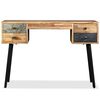 vidaXL Writing Desk Reclaimed Wood Reclaimed Teak, Steel 43.3 in desk