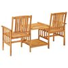 vidaXL Patio Bistro Set Taupe Solid Acacia Wood One Size Durable