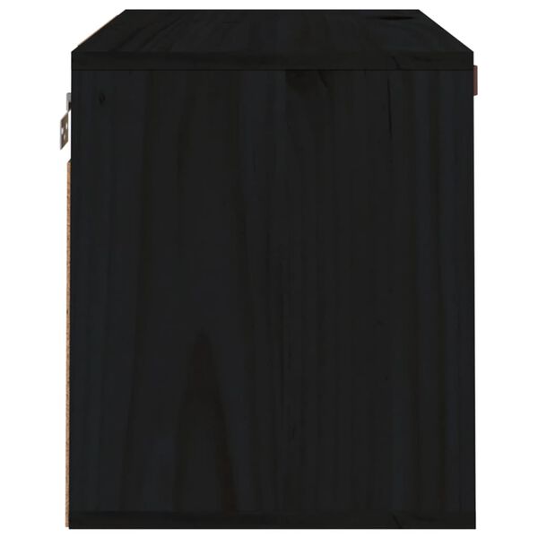 vidaXL Wall Cabinet Black Solid Pine Wood Medium Wall Cabinet