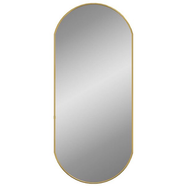 vidaXL Wall Mirror Gold Glass 31.5 in x 13.8 in Decorative Inlays