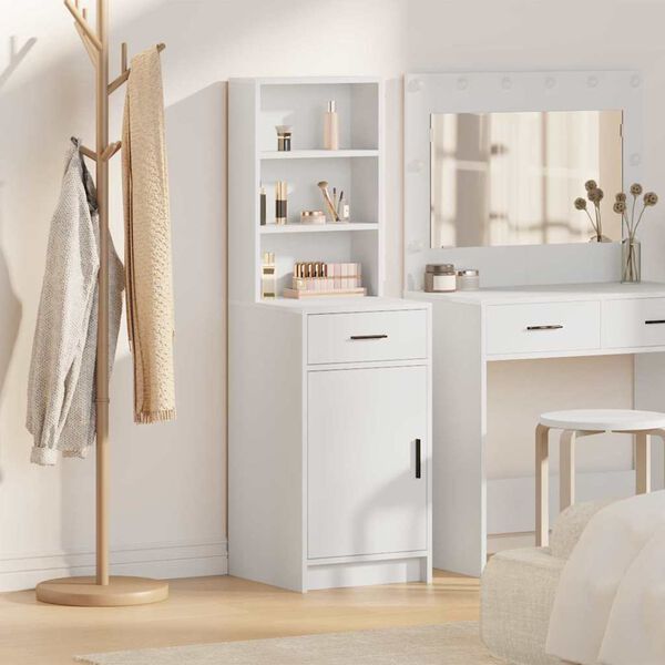 vidaXL Highboard White 15.75 x 15.94 x 53.15 in Engineered Wood