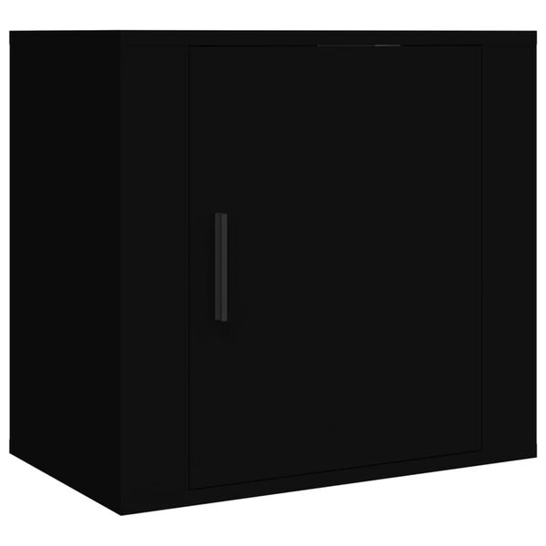 vidaXL Wall-mounted Bedside Cabinet Black Engineered wood