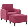 vidaXL Sofa Chair with Footstool Wine Red 23.6" Velvet