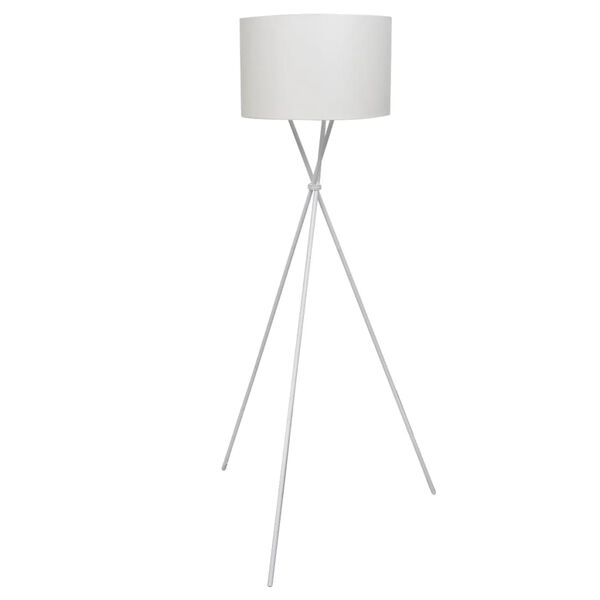 vidaXL Floor Lamp White PS board, Polyester Standard Modern Floor Lamp
