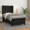vidaXL Box Spring Bed with Mattress Black 39.4"x74.8" Twin Faux Leather