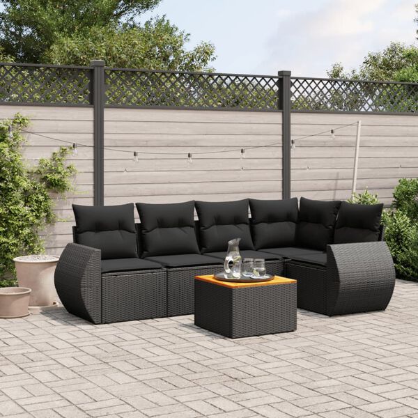 vidaXL Garden Sofa Set Black