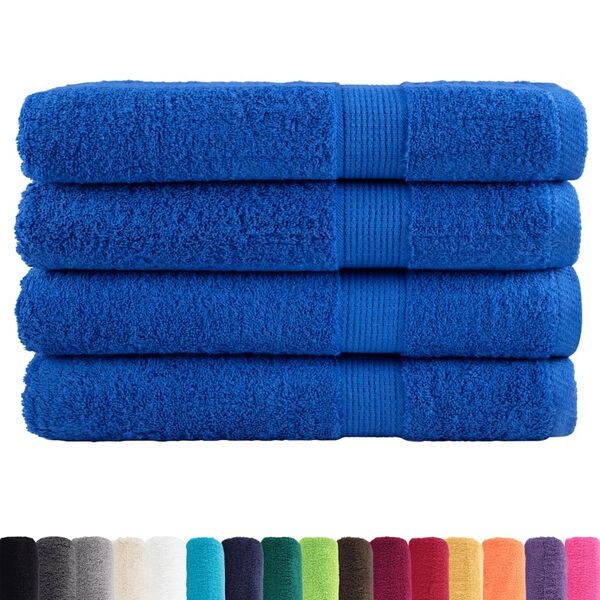 vidaXL Towel Set of 4 Blue 100% Cotton Extra Large Bath Towel