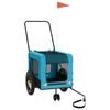 vidaXL Pet Bike Trailer Blue and Black Oxford fabric, Iron, PVC Standard