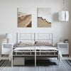 vidaXL Bed Frame White Powder-coated steel Double size Bed Frame
