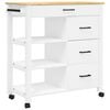 vidaXL Kitchen Trolley MONZA 33.1"x15.7"x34.8" Solid Wood Pine